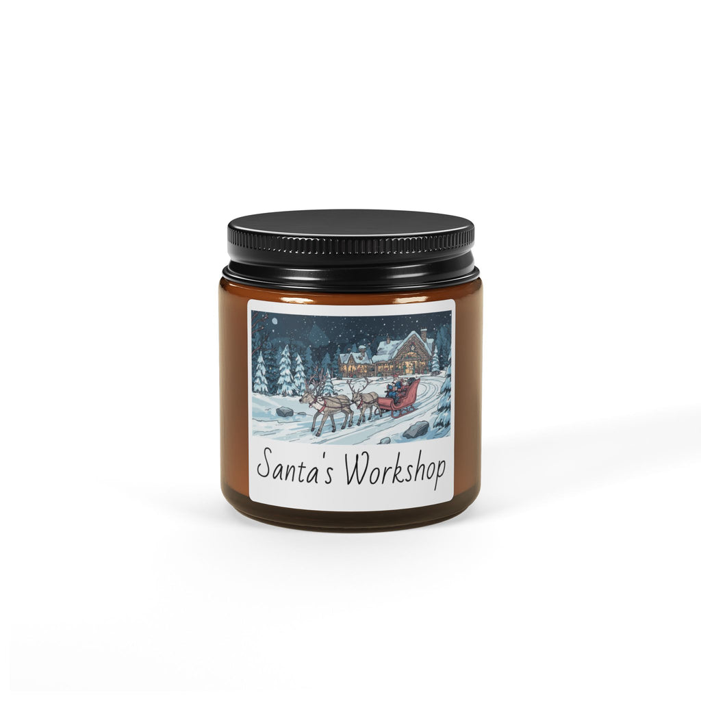 Santa's Workshop Soy Candle — Amber Jar Holiday Scent