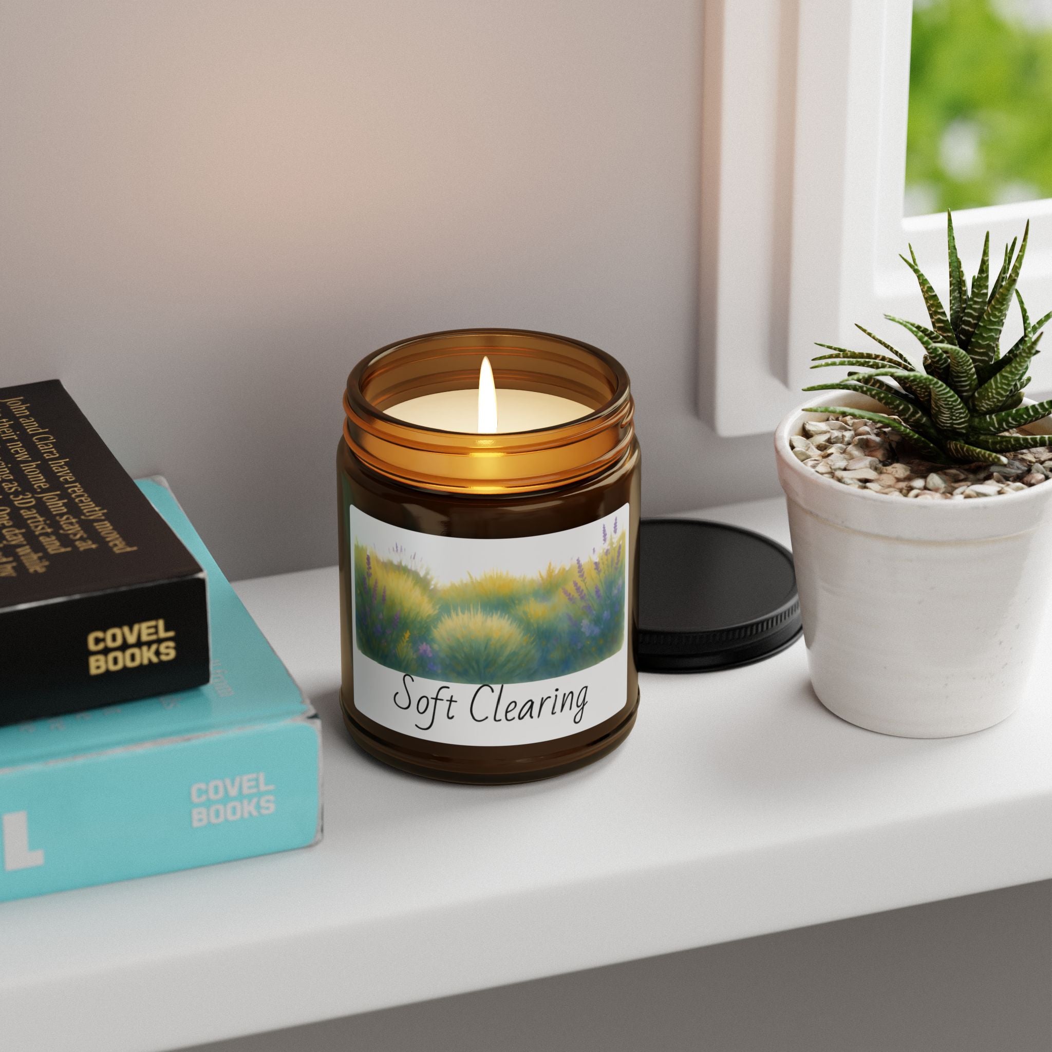 Soft Clearing Scented Soy Candle — Amber Jar Aromatherapy