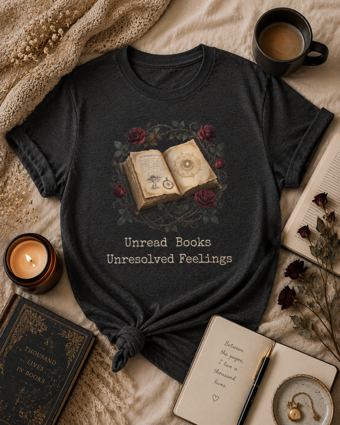 Unread Books & Unresolved Feelings Graphic Tee