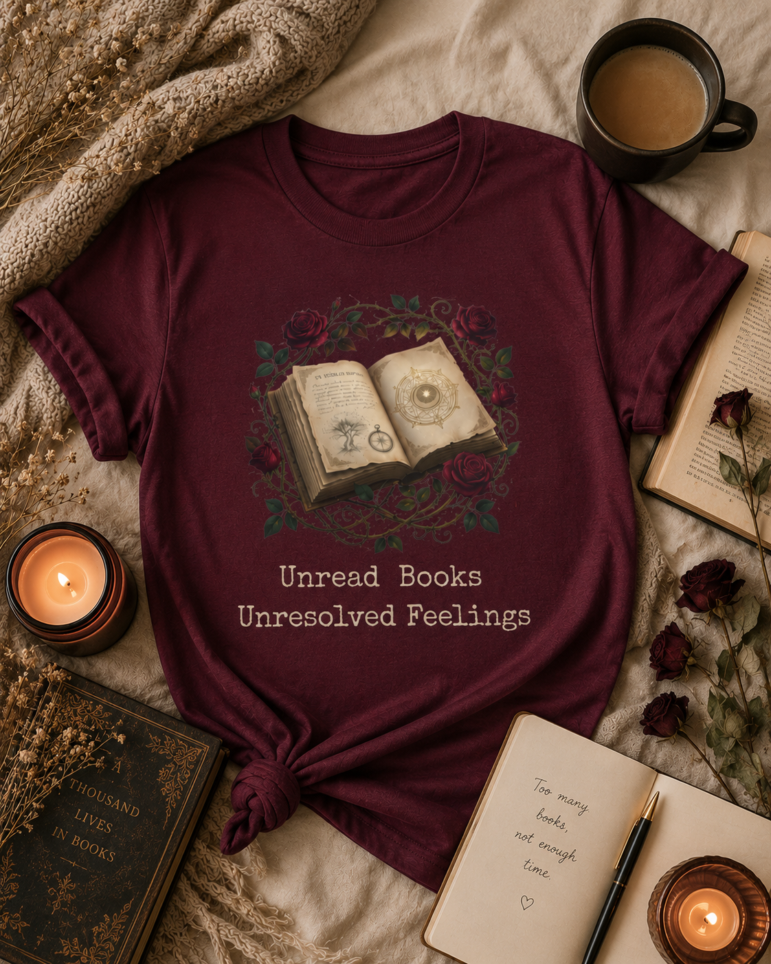 Unread Books & Unresolved Feelings Graphic Tee