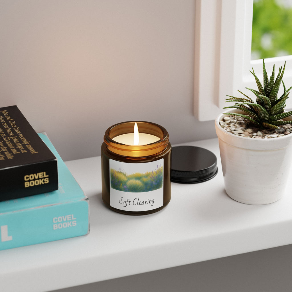 Soft Clearing Scented Soy Candle — Amber Jar Aromatherapy
