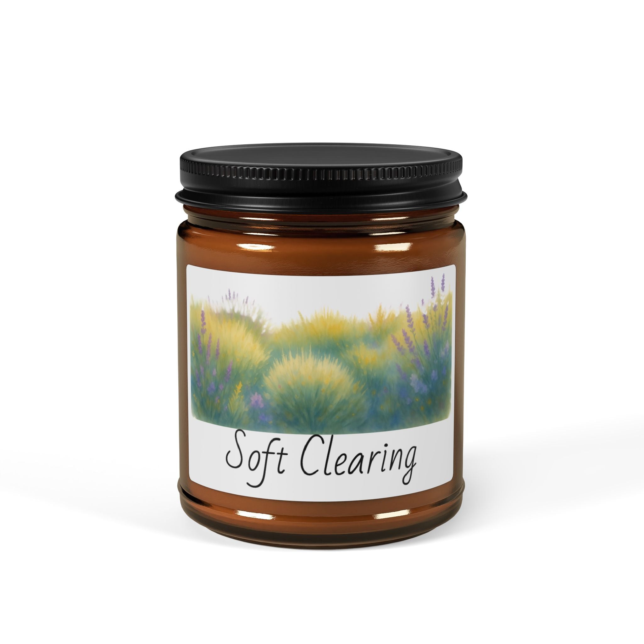 Soft Clearing Scented Soy Candle — Amber Jar Aromatherapy