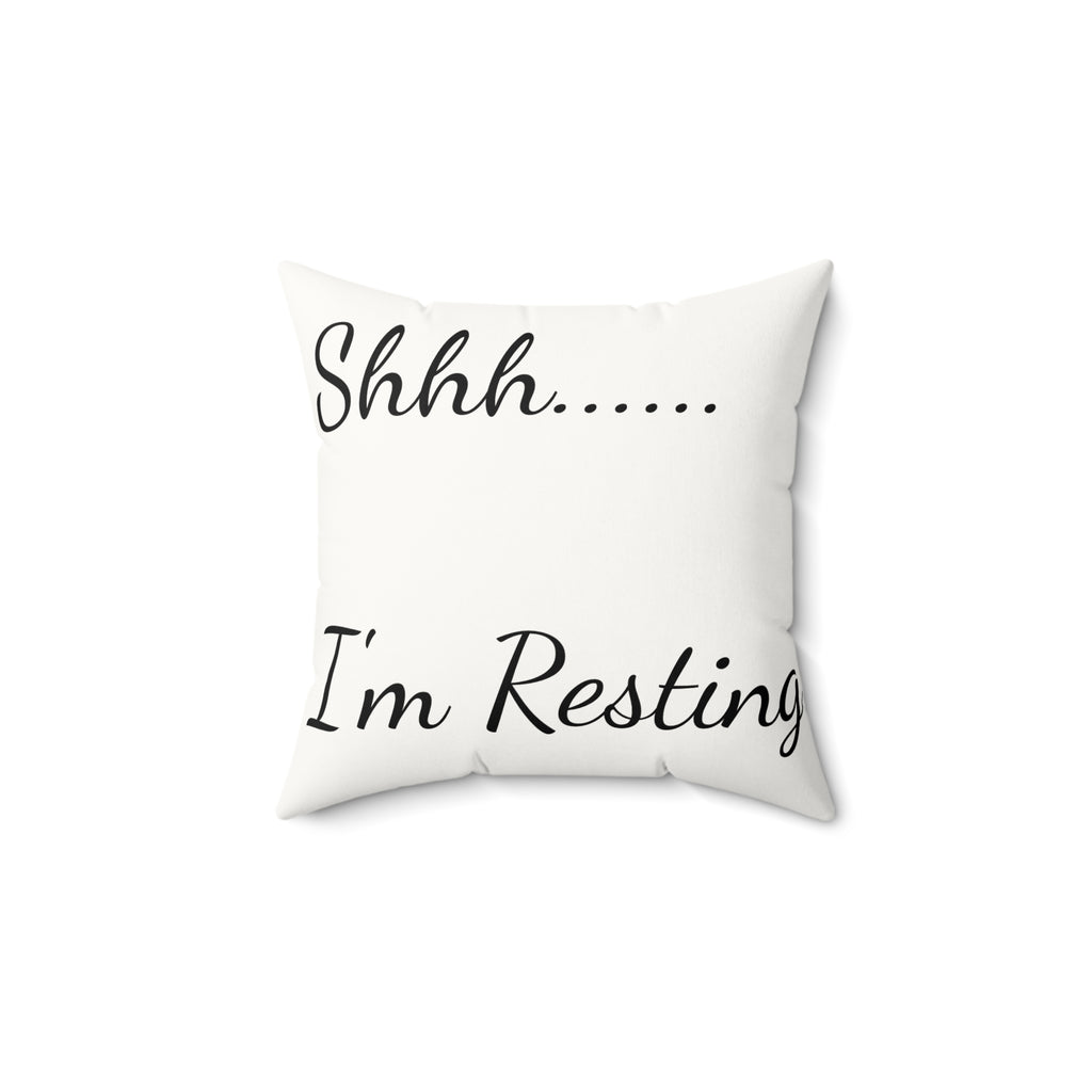 Shhh... I'm Resting Faux Suede Pillow — Cozy Living Room Accent Cushion
